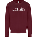 Evolution Motorcycle Motorbike Biker Mens Sweatshirt Jumper Maroon