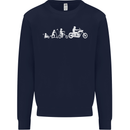 Evolution Motorcycle Motorbike Biker Mens Sweatshirt Jumper Navy Blue