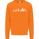 Evolution Motorcycle Motorbike Biker Mens Sweatshirt Jumper Orange