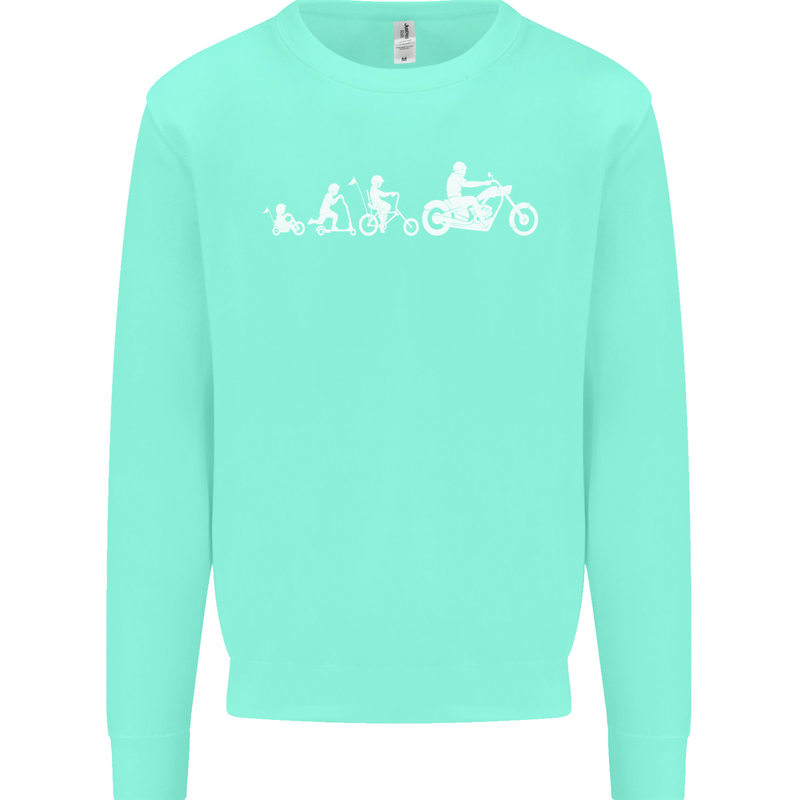 Evolution Motorcycle Motorbike Biker Mens Sweatshirt Jumper Peppermint