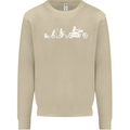 Evolution Motorcycle Motorbike Biker Mens Sweatshirt Jumper Sand