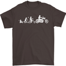 Evolution Motorcycle Motorbike Biker Mens T-Shirt Cotton Gildan Dark Chocolate