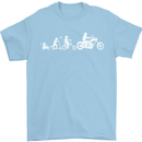 Evolution Motorcycle Motorbike Biker Mens T-Shirt Cotton Gildan Light Blue