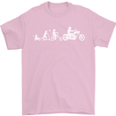 Evolution Motorcycle Motorbike Biker Mens T-Shirt Cotton Gildan Light Pink