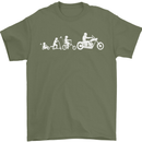 Evolution Motorcycle Motorbike Biker Mens T-Shirt Cotton Gildan Military Green