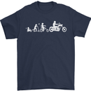Evolution Motorcycle Motorbike Biker Mens T-Shirt Cotton Gildan Navy Blue
