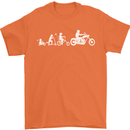 Evolution Motorcycle Motorbike Biker Mens T-Shirt Cotton Gildan Orange