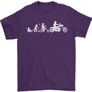 Evolution Motorcycle Motorbike Biker Mens T-Shirt Cotton Gildan Purple