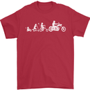Evolution Motorcycle Motorbike Biker Mens T-Shirt Cotton Gildan Red