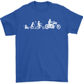 Evolution Motorcycle Motorbike Biker Mens T-Shirt Cotton Gildan Royal Blue