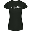 Evolution Motorcycle Motorbike Biker Womens Petite Cut T-Shirt Black
