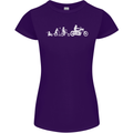 Evolution Motorcycle Motorbike Biker Womens Petite Cut T-Shirt Purple