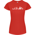 Evolution Motorcycle Motorbike Biker Womens Petite Cut T-Shirt Red