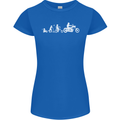 Evolution Motorcycle Motorbike Biker Womens Petite Cut T-Shirt Royal Blue