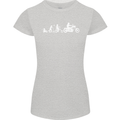 Evolution Motorcycle Motorbike Biker Womens Petite Cut T-Shirt Sports Grey