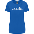 Evolution Motorcycle Motorbike Biker Womens Wider Cut T-Shirt Royal Blue