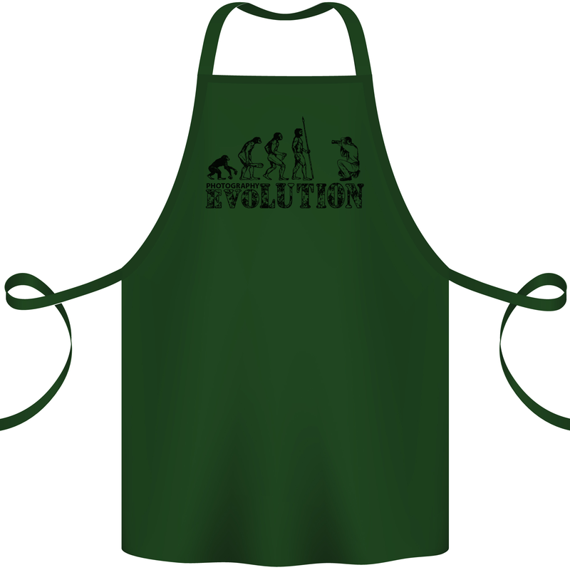 Evolution Photographer Funny Photoraphy Cotton Apron 100% Organic Forest Green