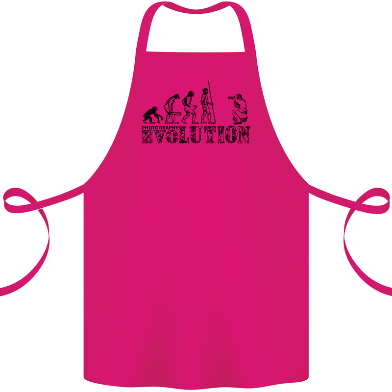 Evolution Photographer Funny Photoraphy Cotton Apron 100% Organic Pink