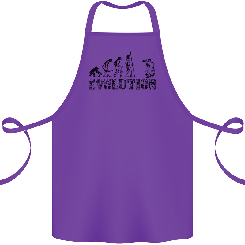 Evolution Photographer Funny Photoraphy Cotton Apron 100% Organic Purple