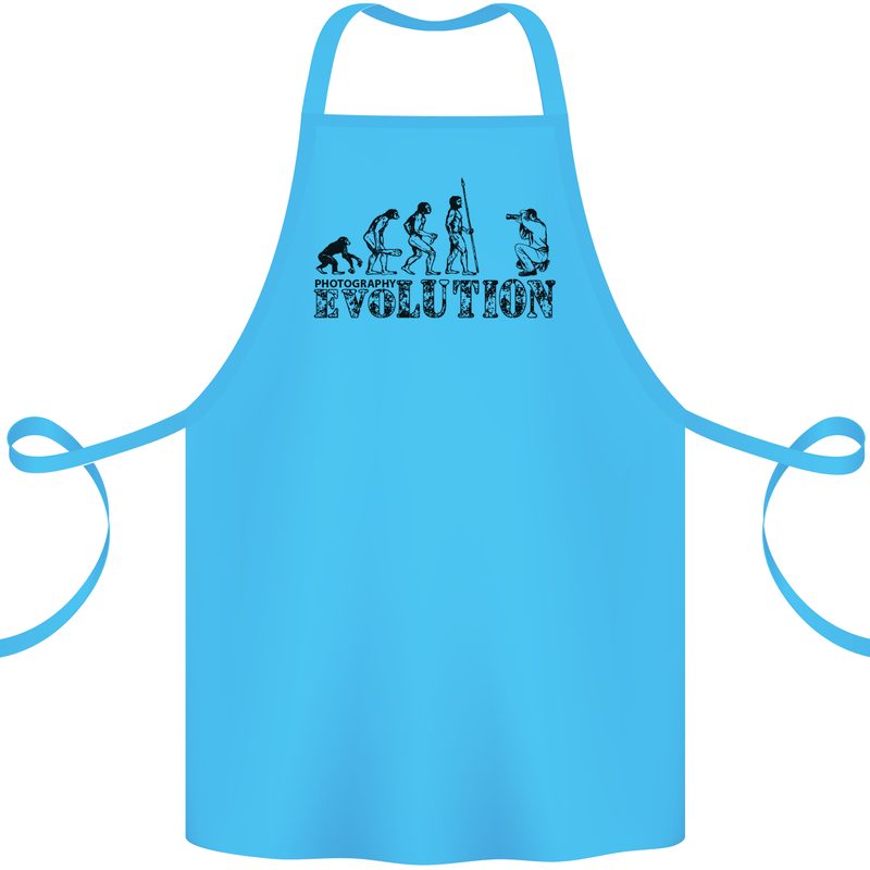 Evolution Photographer Funny Photoraphy Cotton Apron 100% Organic Turquoise
