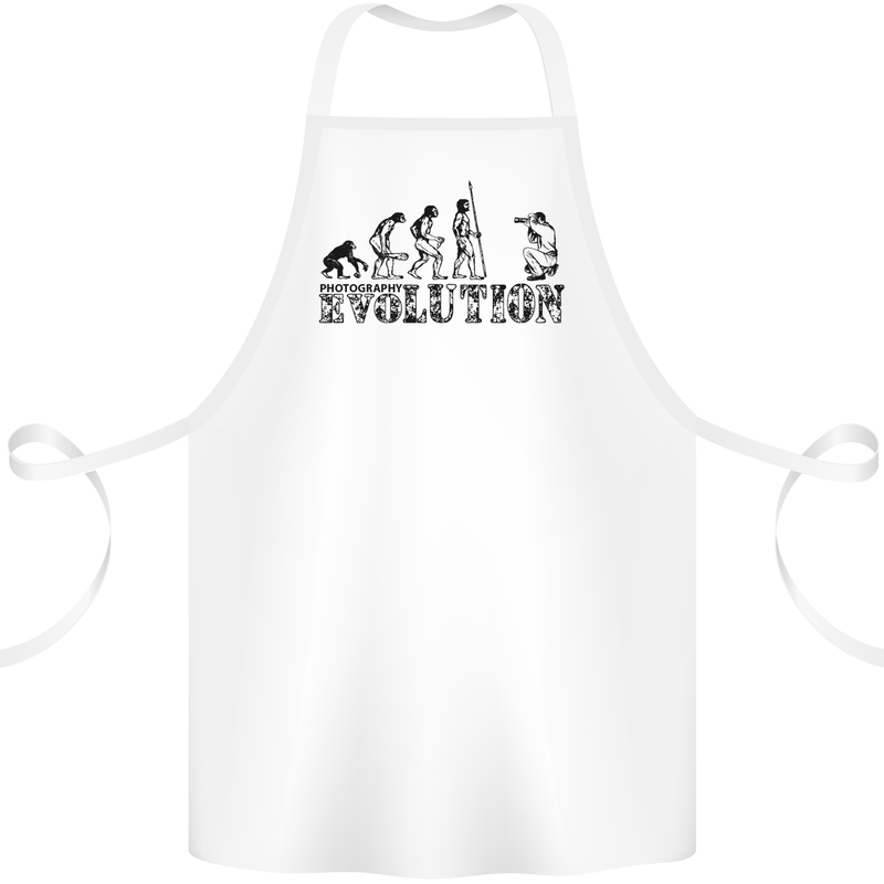 Evolution Photographer Funny Photoraphy Cotton Apron 100% Organic White