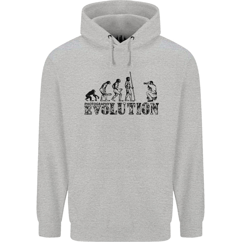 Evolution Photographer Funny Photoraphy Mens 80% Cotton Hoodie Sports Grey