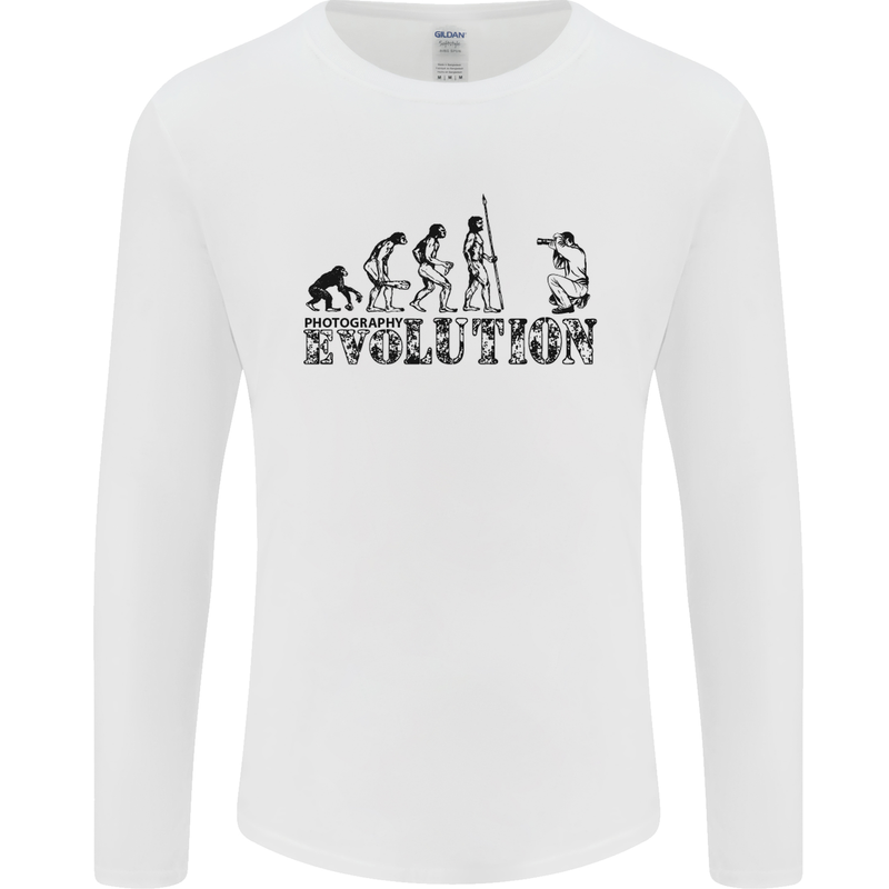 Evolution Photographer Funny Photoraphy Mens Long Sleeve T-Shirt Charcoal