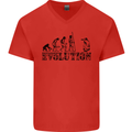 Evolution Photographer Funny Photoraphy Mens V-Neck Cotton T-Shirt Red