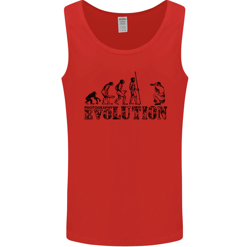 Evolution Photographer Funny Photoraphy Mens Vest Tank Top Red