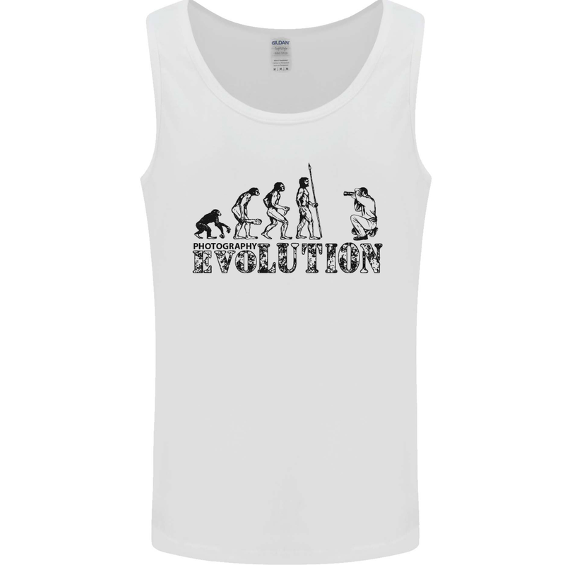 Evolution Photographer Funny Photoraphy Mens Vest Tank Top White