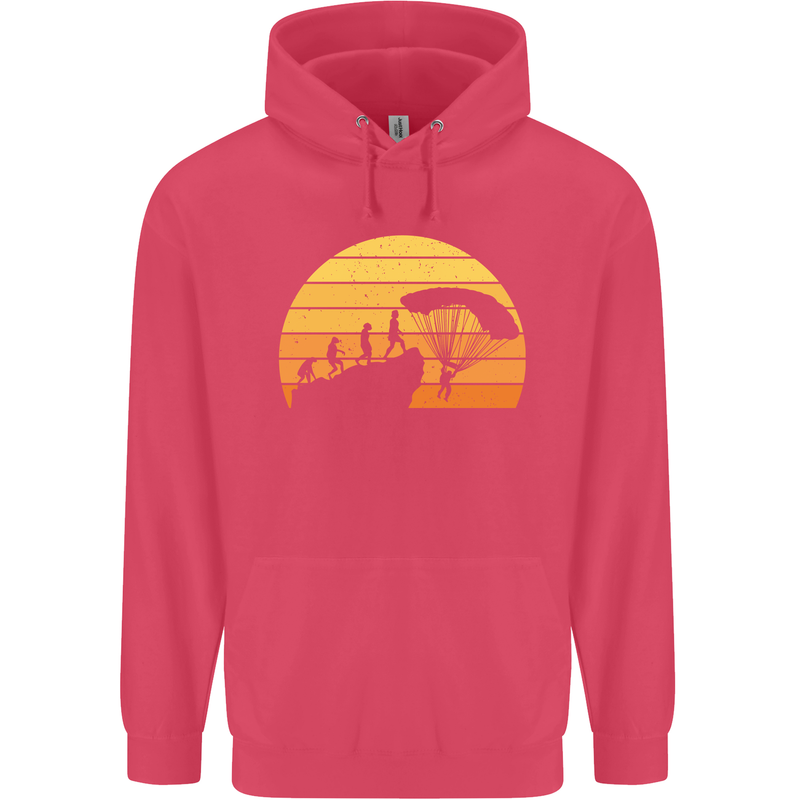 Evolution of Base Jumping Childrens Kids Hoodie Heliconia