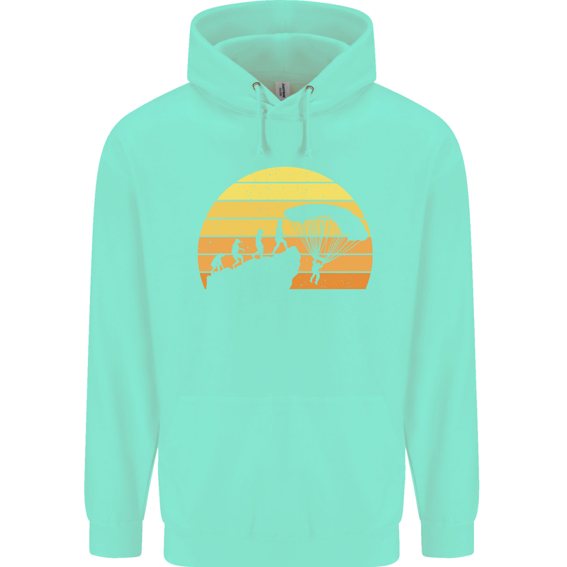 Evolution of Base Jumping Childrens Kids Hoodie Peppermint
