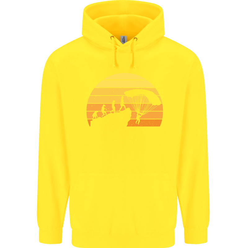 Evolution of Base Jumping Childrens Kids Hoodie Yellow