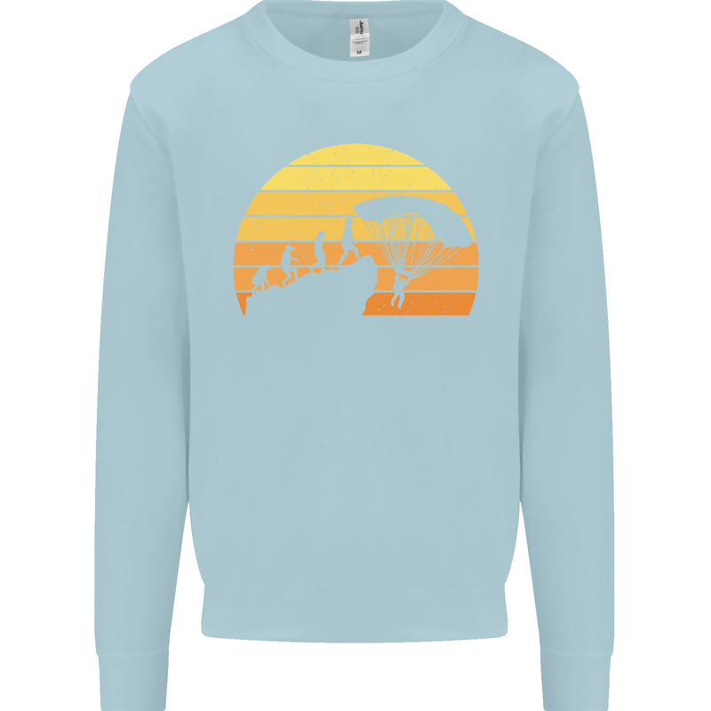 Evolution of Base Jumping Kids Sweatshirt Jumper Light Blue