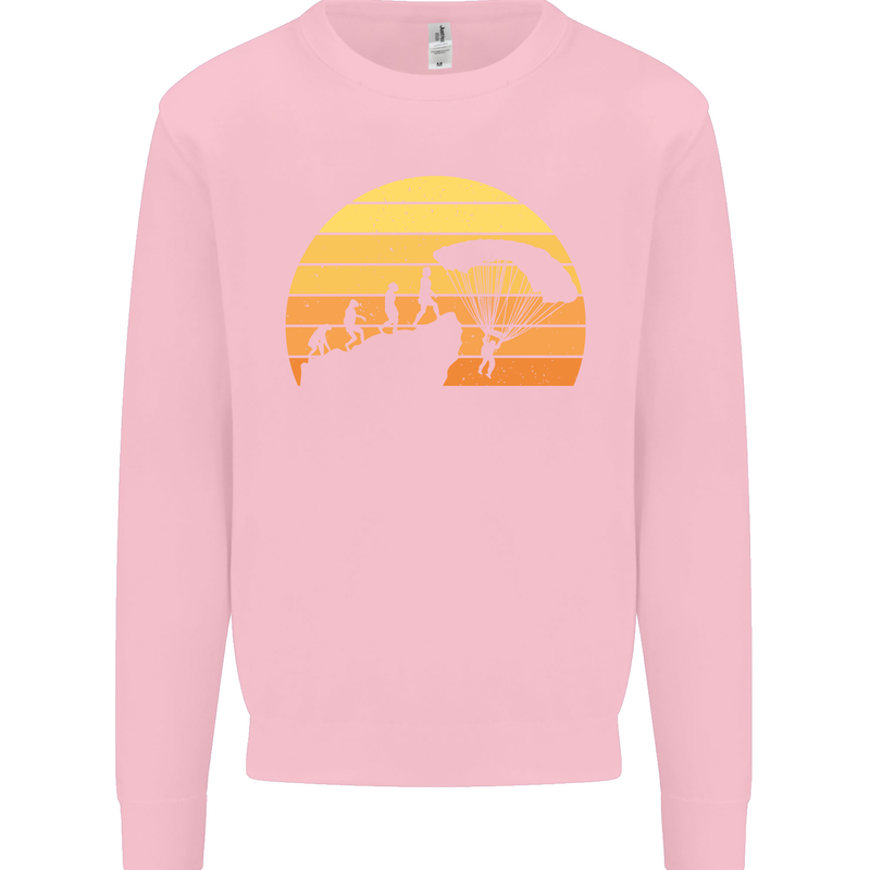 Evolution of Base Jumping Kids Sweatshirt Jumper Light Pink