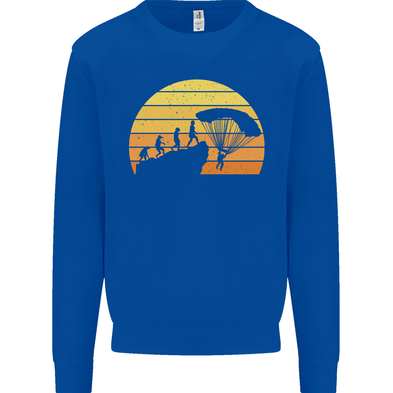 Evolution of Base Jumping Kids Sweatshirt Jumper Royal Blue