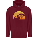 Evolution of Base Jumping Mens 80% Cotton Hoodie Maroon