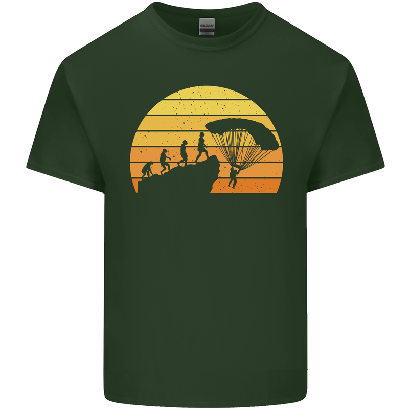 Evolution of Base Jumping Mens Cotton T-Shirt Tee Top Forest Green