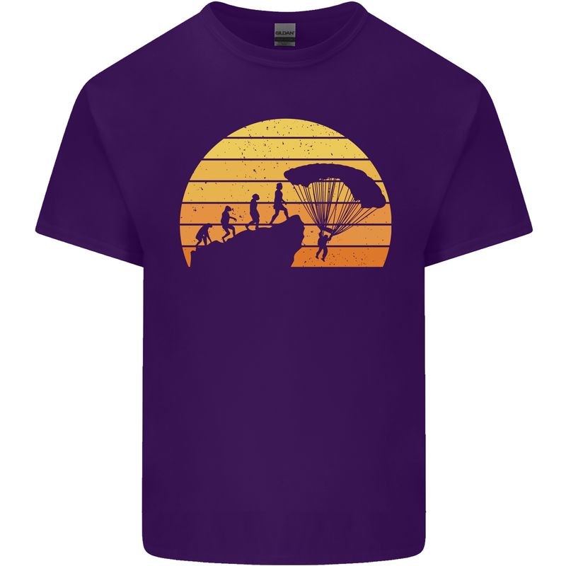 Evolution of Base Jumping Mens Cotton T-Shirt Tee Top Purple