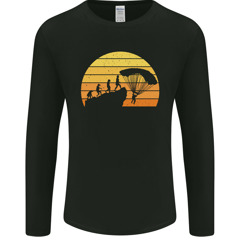 Evolution of Base Jumping Mens Long Sleeve T-Shirt Black