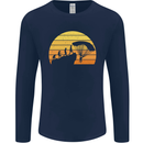 Evolution of Base Jumping Mens Long Sleeve T-Shirt Navy Blue