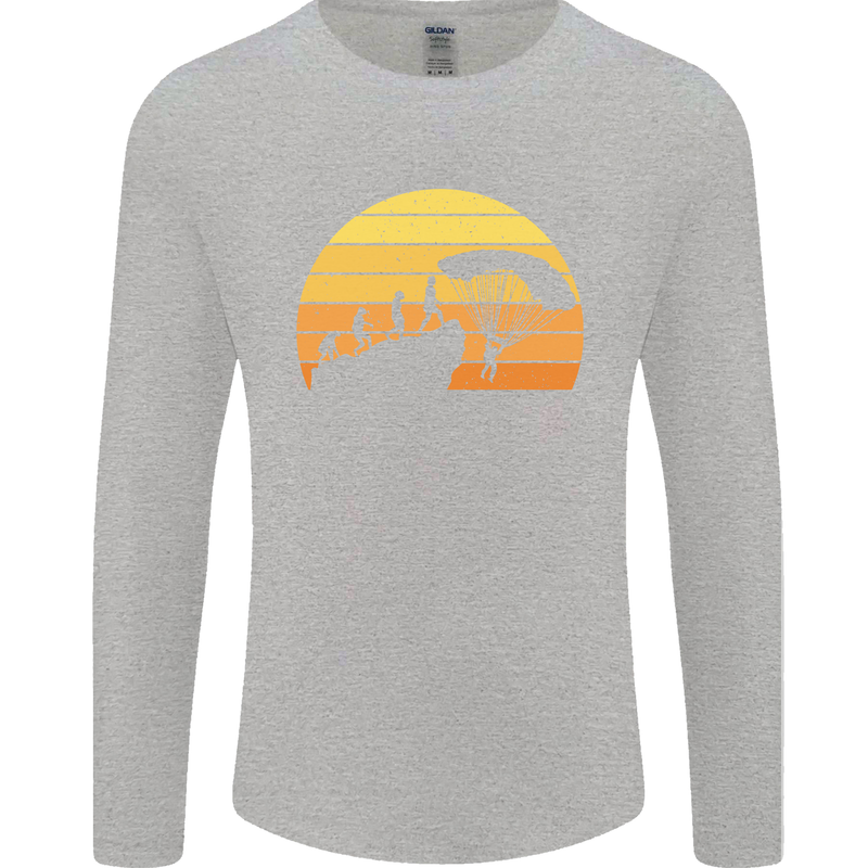 Evolution of Base Jumping Mens Long Sleeve T-Shirt Sports Grey