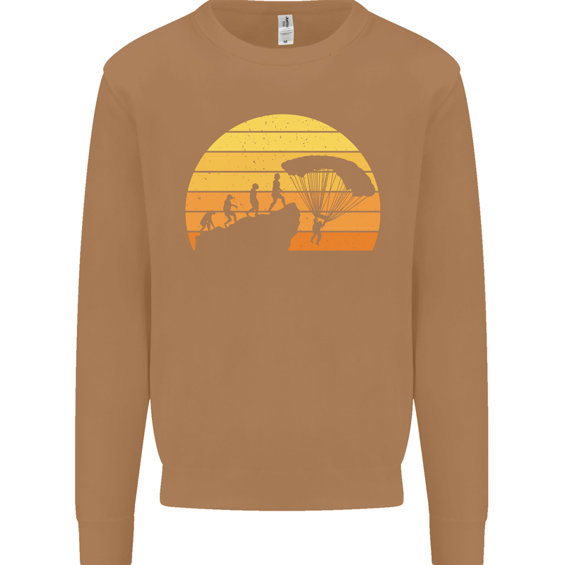 Evolution of Base Jumping Mens Sweatshirt Jumper Caramel Latte