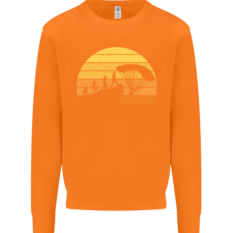 Evolution of Base Jumping Mens Sweatshirt Jumper Orange