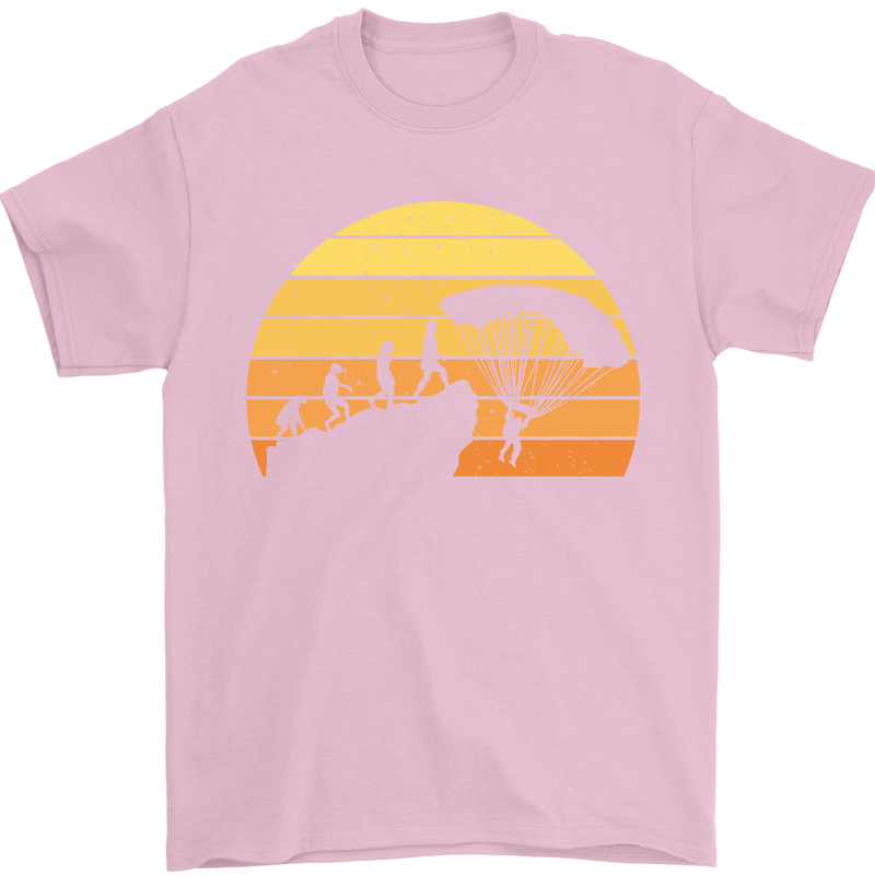 Evolution of Base Jumping Mens T-Shirt Cotton Gildan Light Pink