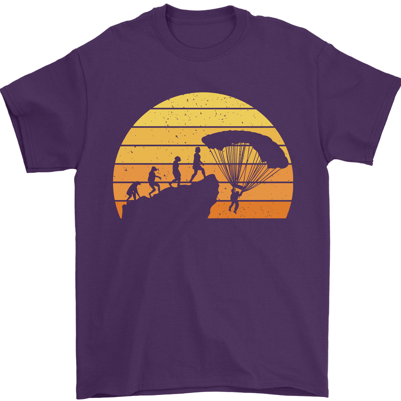 Evolution of Base Jumping Mens T-Shirt Cotton Gildan Purple