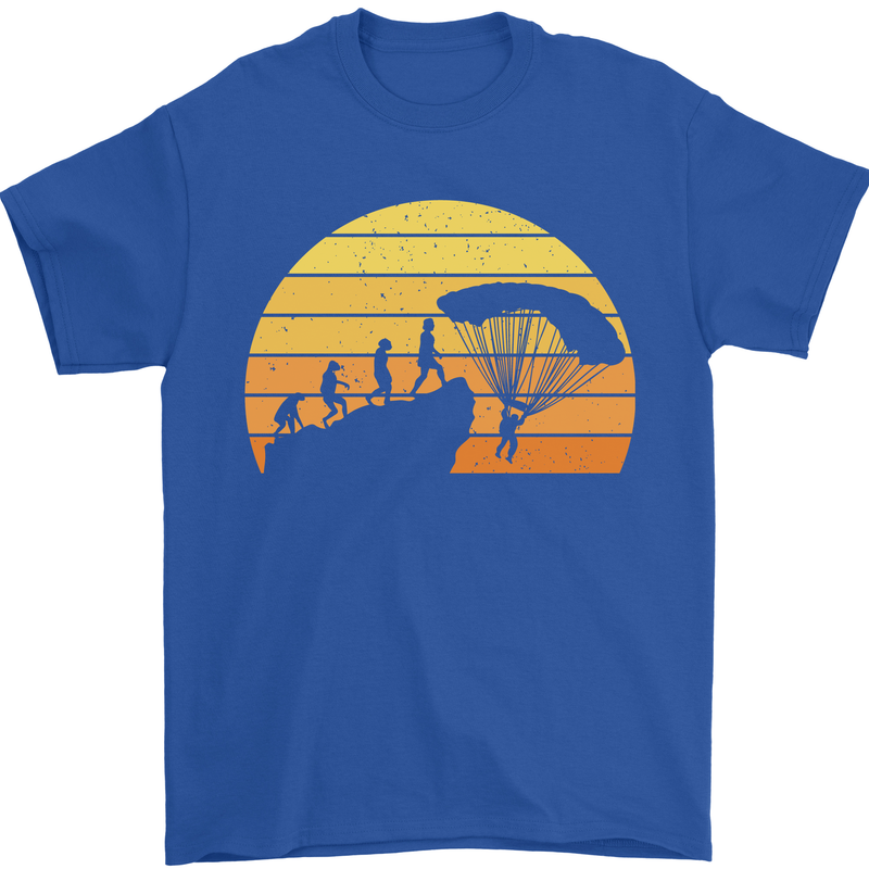 Evolution of Base Jumping Mens T-Shirt Cotton Gildan Royal Blue