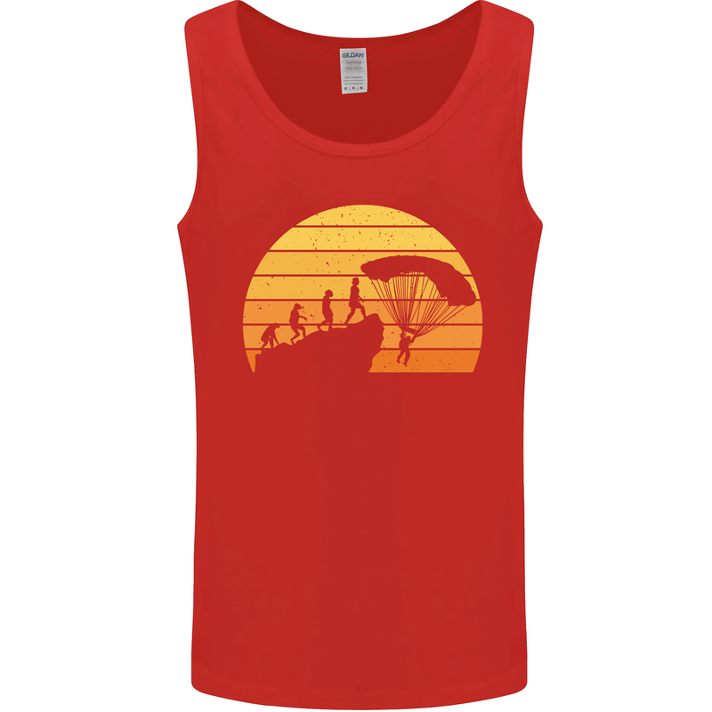 Evolution of Base Jumping Mens Vest Tank Top Red