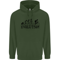 Evolution of Cycling Cyclist Bicycle Funny Childrens Kids Hoodie Forest Green
