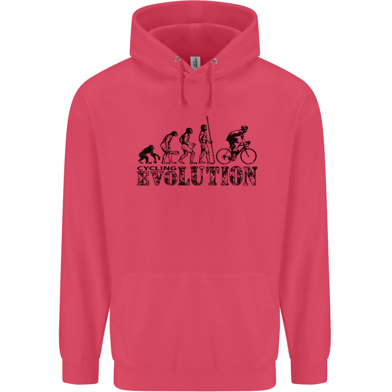 Evolution of Cycling Cyclist Bicycle Funny Childrens Kids Hoodie Heliconia